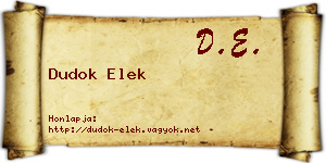 Dudok Elek névjegykártya